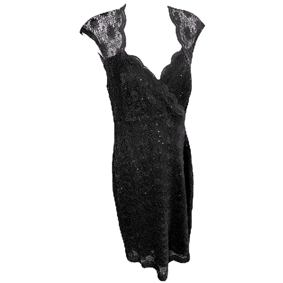 Like new! Elegant, Sexy Black Lace Cutout Party Dress. Midi. Size 8/10 - Picture 10 of 12